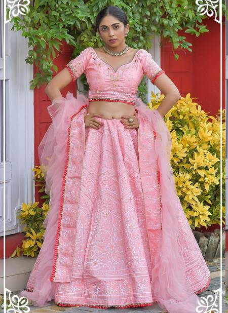 Baby Pink Colour PEAFOWL PEAFOWL VOL 77 Heavy Designer Wedding Wear Silk With Resham Zari Dori Work Stylish Lehenga Choli Collection 1145